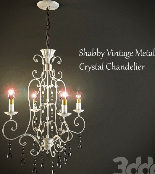 Shabby Vintage Metal Crystal