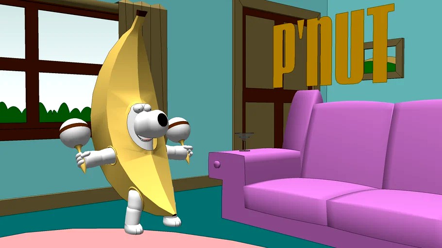 3d Brian Griffin as the p'nut butter jelly banana