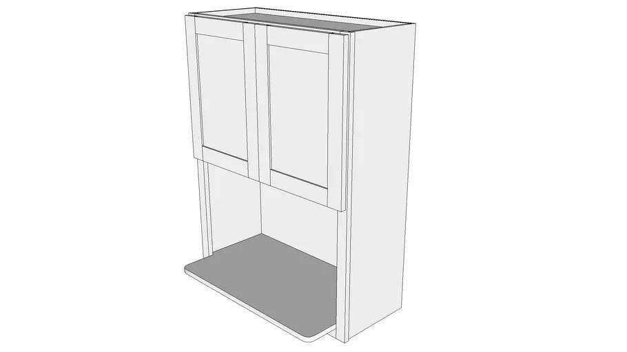 Bayside Wall Cabinet PMW3039B - Microwave Shelf Cabinet, Butt Doors