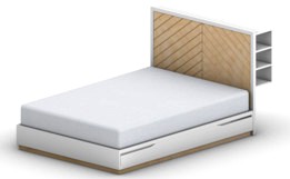 Bed with a headboard J01