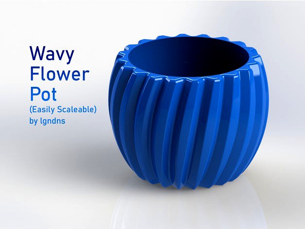 Wavy Flower Pot Design (Easily Scaleable) by lgndns