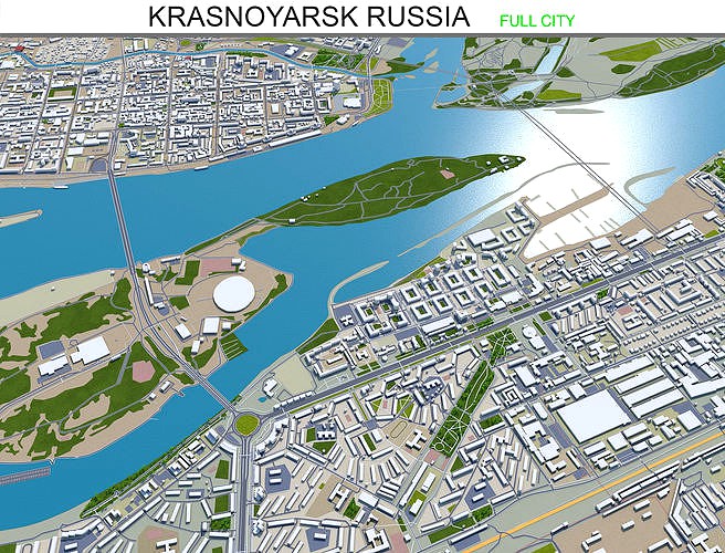 Krasnoyarsk City in Russia 100km