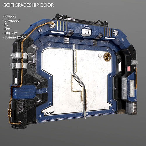 Lowpoly Scifi Spaceship Door