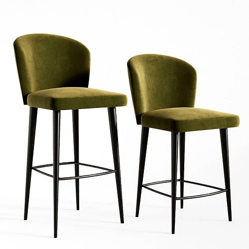 Minotti Aston Barstool and Counter Stool