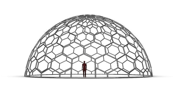Hexagonal Dome structure Geodoesic Like Wireframe Design