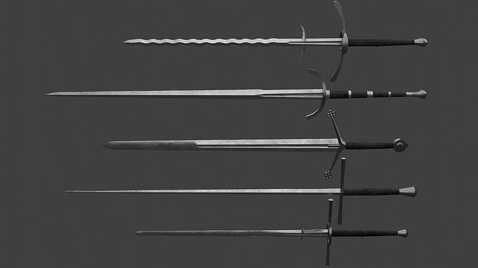 Set of Five Two-Handed Swords