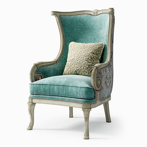 Massoud Silver Damask Chair