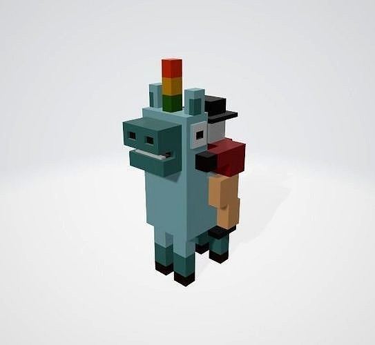 Crossy Road type game Unicorn and Rider