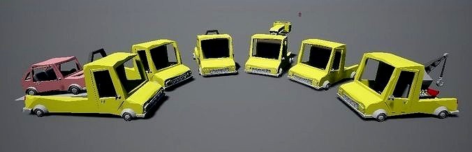 Cartoony Low Poly Truck Pack
