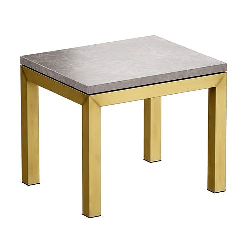 Parsons Grey Marble Top Brass Base End Table Crate and Barrel