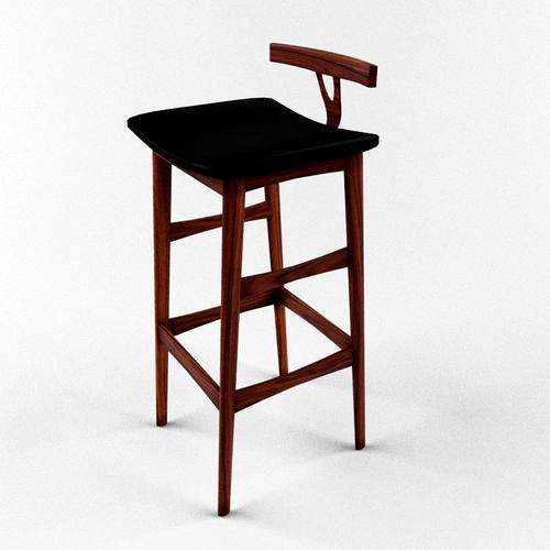 Rosewood and leather bar stool Denmark 1960s