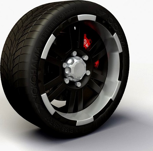 Wheel Alloy Ion 182 rims and tyre 3D Model