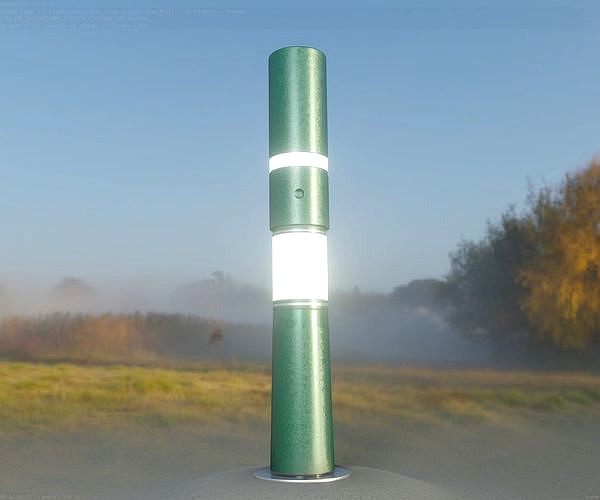 Low-Poly Moss Green Light Column 29 - Street Light Set-9