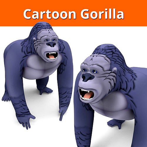 Cartoon Gorilla 3D Models game ready