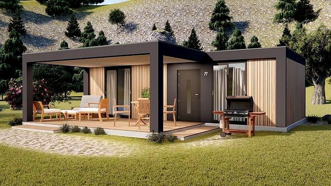 modern mobile home tiny house vacation house on 40m2