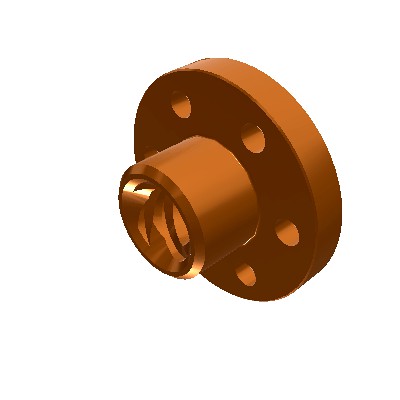 TR 12 flange nuts with trapezoidal thread brass