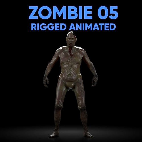 Zombie 05 Fat Rigged Animated Lowpoly