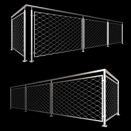 Steel railing with rope system