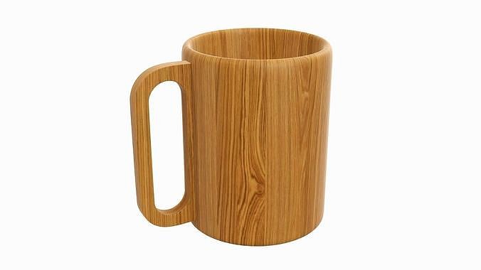 Big wooden mug tableware