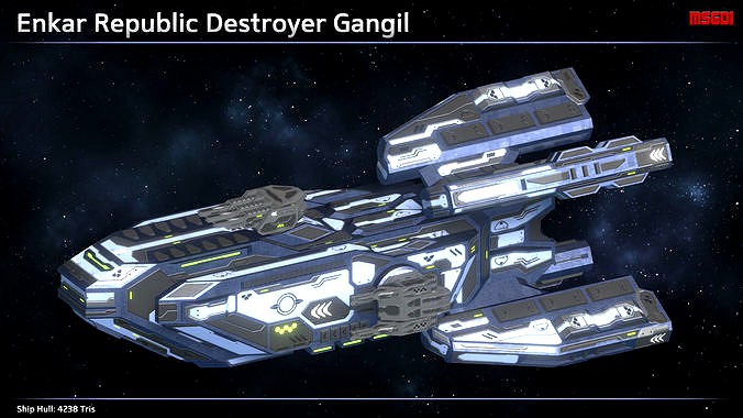 Spaceship Enkar Republic Destroyer Gangil