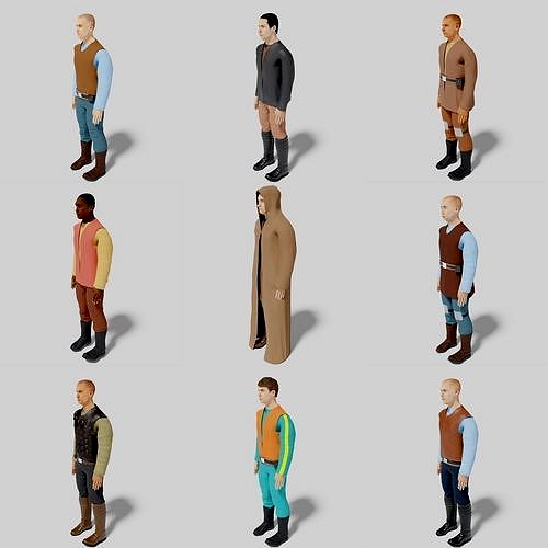 Sci-Fi Character Collection- rigged and animated
