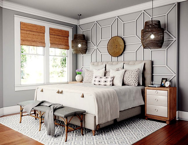 Realistic Interior Corona White Bedroom