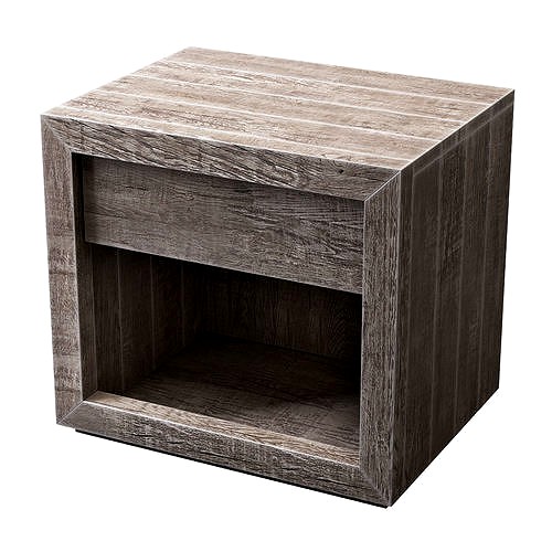 RECLAIMED RUSSIAN OAK 26in OPEN NIGHTSTAND Gray