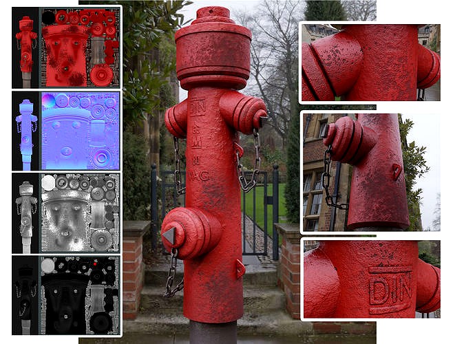 Fire Hydrant VAG 2 - Red and Rosty 1 -