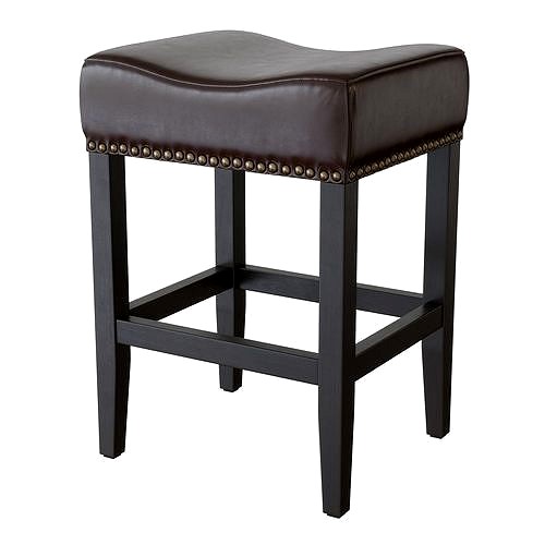 Chantal Backless Leather Counter Stool