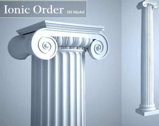 Grecian Ionic Order Column High LOD model