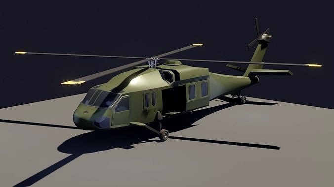 Black Hawk helicopter  Lowpoly