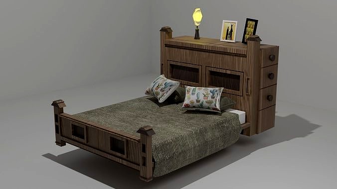 Old style wooden bed