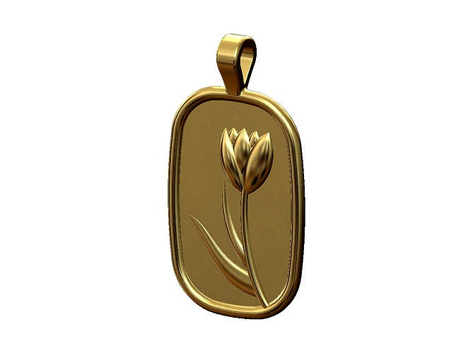 Flower relief pendant and charm | 3D