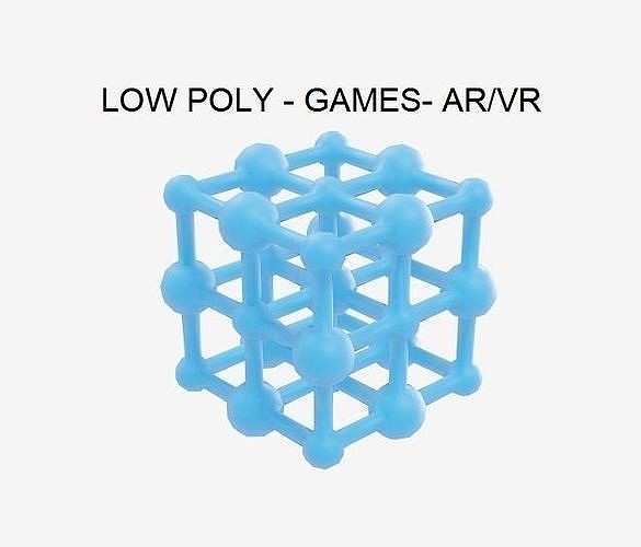 Low Poly Sodium Chloride Molecule - Chemistry Lab