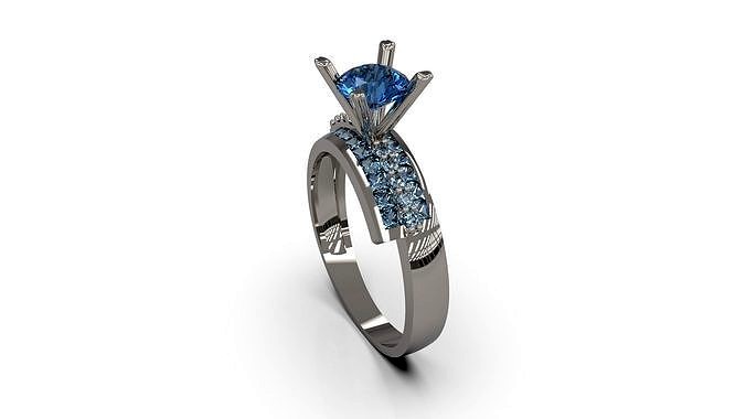 Woman Solitaire Ring 92 | 3D