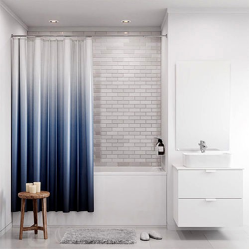 Bath curtain shower 200x200 cm NYCKELN in 2 options
