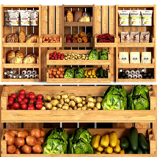 Large rack with vegetables