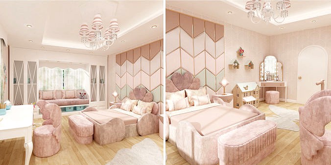 Girls bedroom interior design
