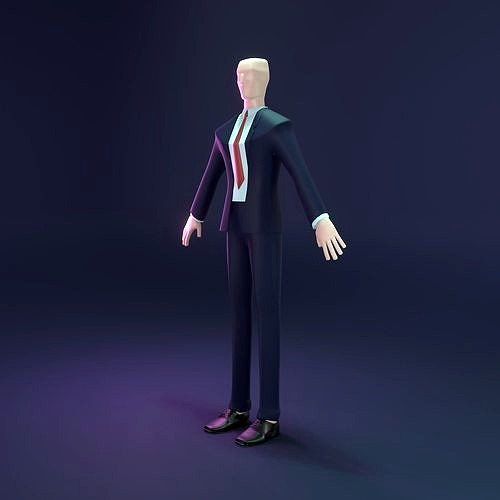 Low-poly Hitman Character