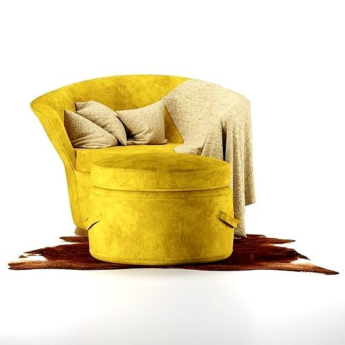 Golden sofa with pillows