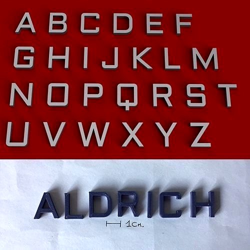 ALDRICH uppercase and lowercase 3D Letters STL FILE | 3D
