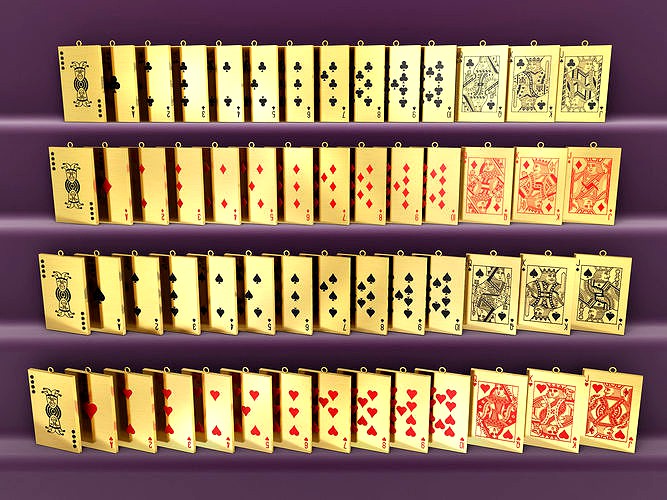 Playing Card Pendants Set | 3D
