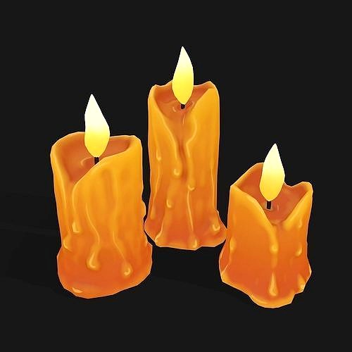Stylized Melted Candles Pbr