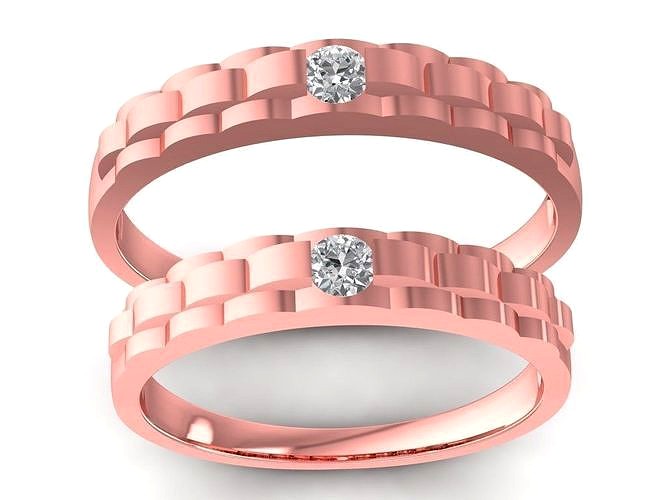 simple but luxury wedding ring 2497 | 3D