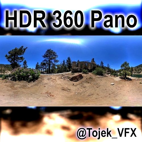 HDR 360 Panorama - Big Bear Lake CA - 33 Dam Keepers House