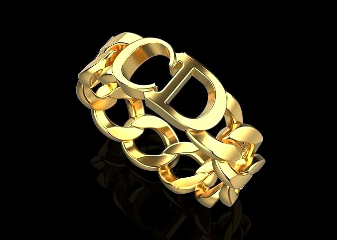 gold ring dior size 16 5 | 3D