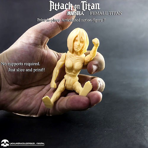 Female Titan articulated print in place | 3D