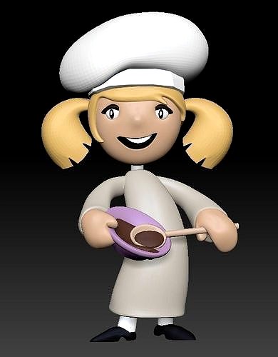 Cook girl 3d print model | 3D