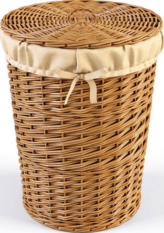 Wicker Laundry Basket 03 Natural Color3d model