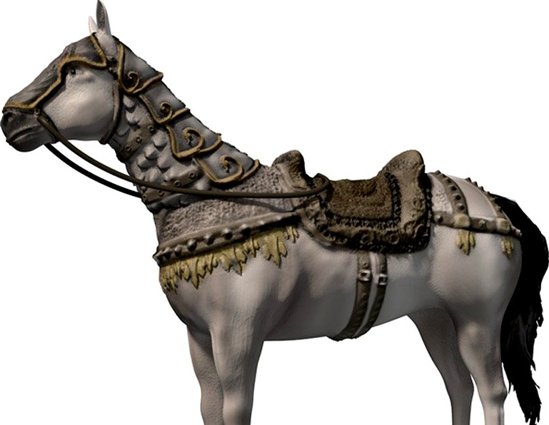White horse with armor3d model